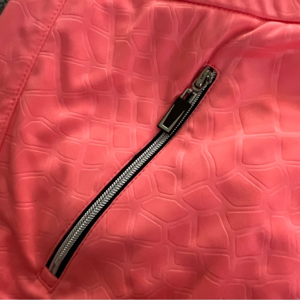 jamie sadock 16 Coral Pink Athletic Skort with Zip Pockets and faux leather trim - Picture 7 of 12